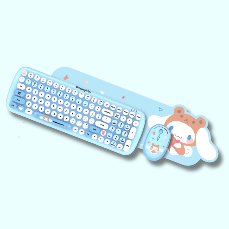 Cinnamoroll x thecoopidea TAPPY+ Limited Edition Wireless Keyboard and Mouse Set - อุปกรณ์เสริมคอมพิวเตอร์ - วัสดุอื่นๆ สีน้ำเงิน