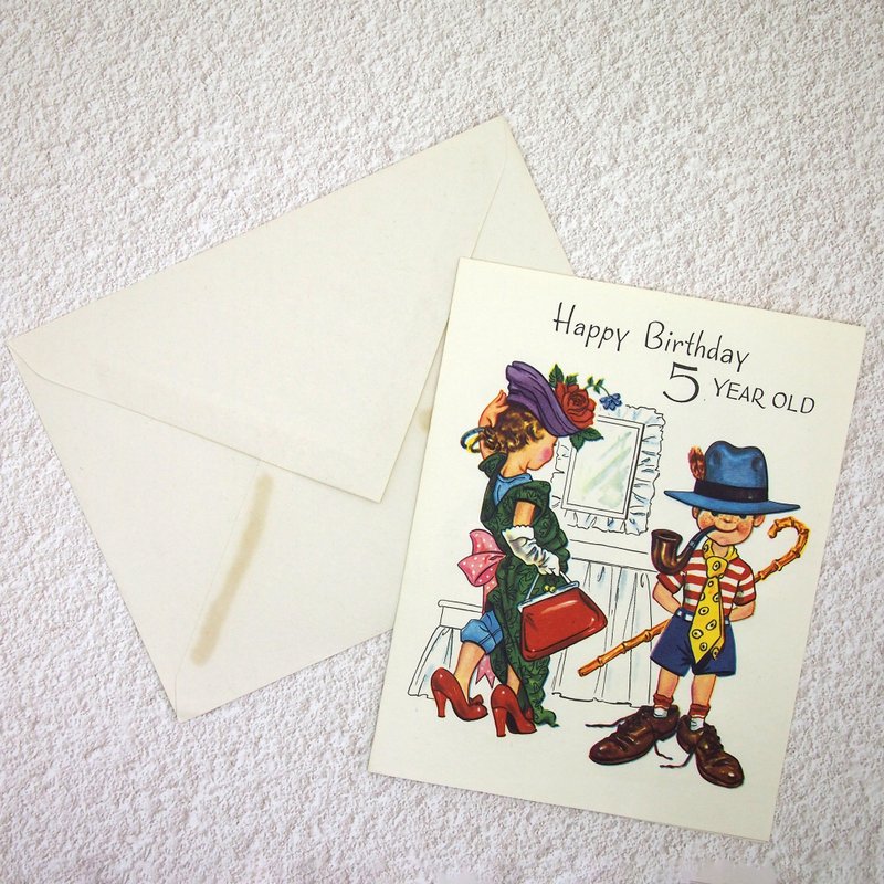 Vintage message card - การ์ด/โปสการ์ด - กระดาษ หลากหลายสี