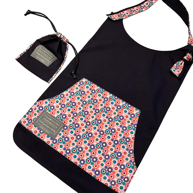 Have A Nice Day【Enjoy the feast time】Adult meal bib #pink pop × night dark blue - Other - Cotton & Hemp Multicolor