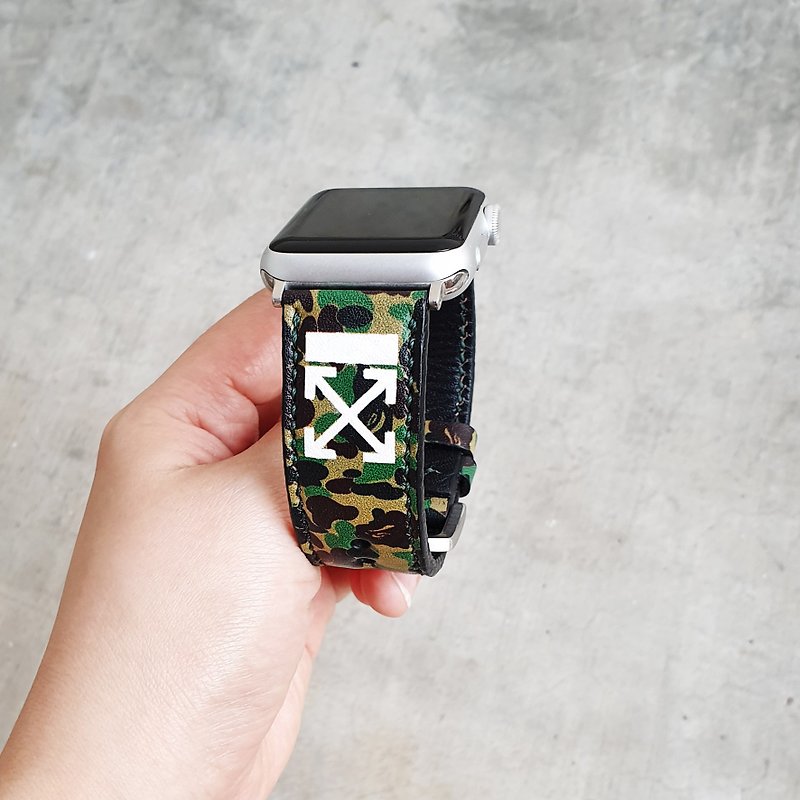 Apple Watch สายหนัง 38mm 42mm 40mm 44mm - สายนาฬิกา - หนังแท้ สีเขียว