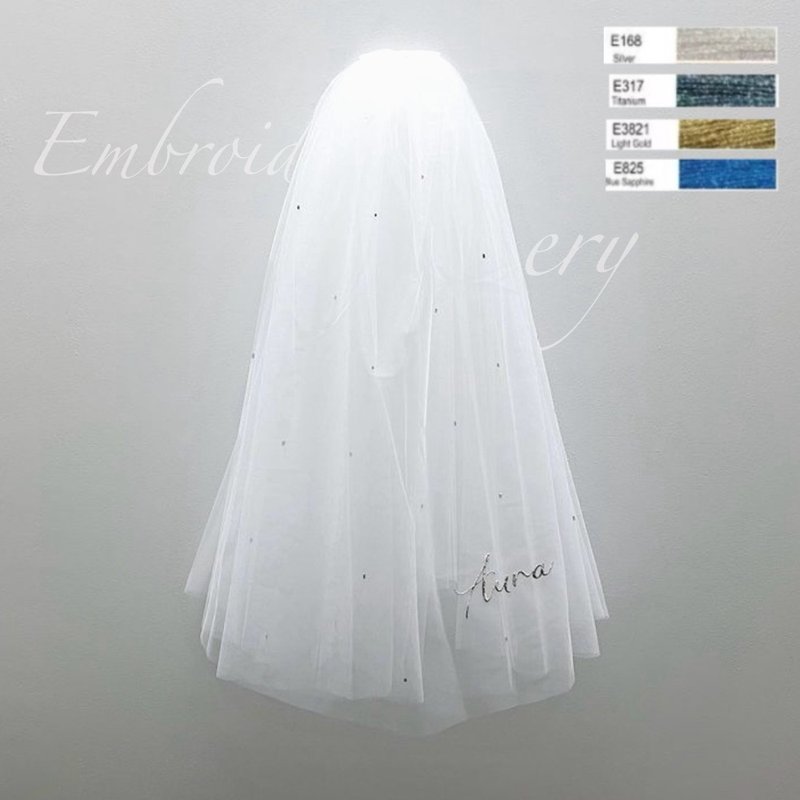Classic Princess Veil : Wedding bridal veil - 髮夾/髮圈 - 繡線 