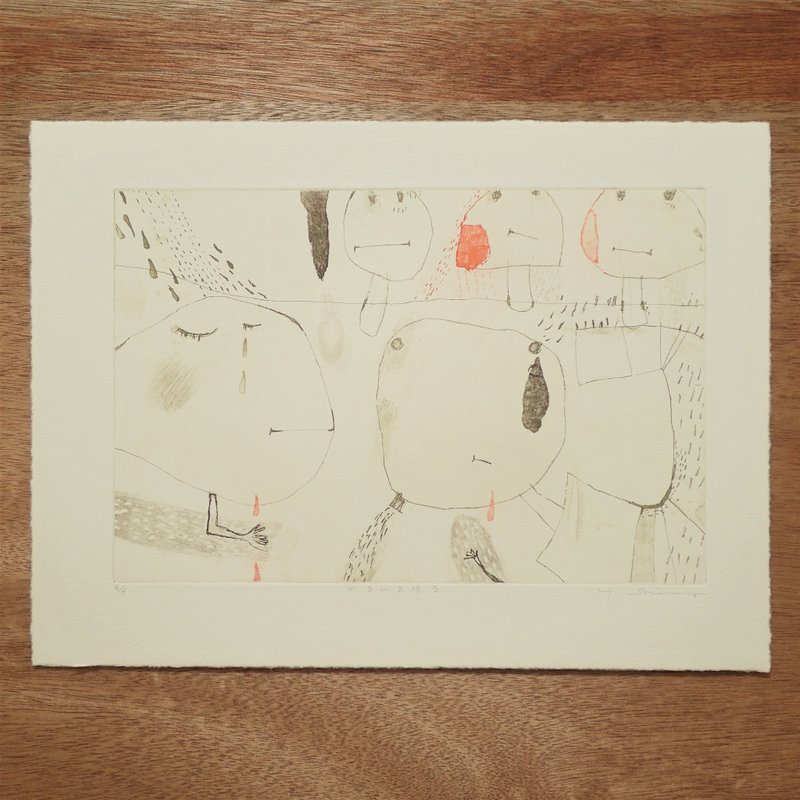 銅版画【かるい気持ち】シートのみ - 海報/掛畫/掛布 - 紙 咖啡色