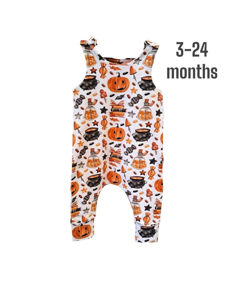 halloween baby romper, hallowen baby outfit, pumpkin baby costume, halloween - ชุดทั้งตัว - ผ้าฝ้าย/ผ้าลินิน สีส้ม