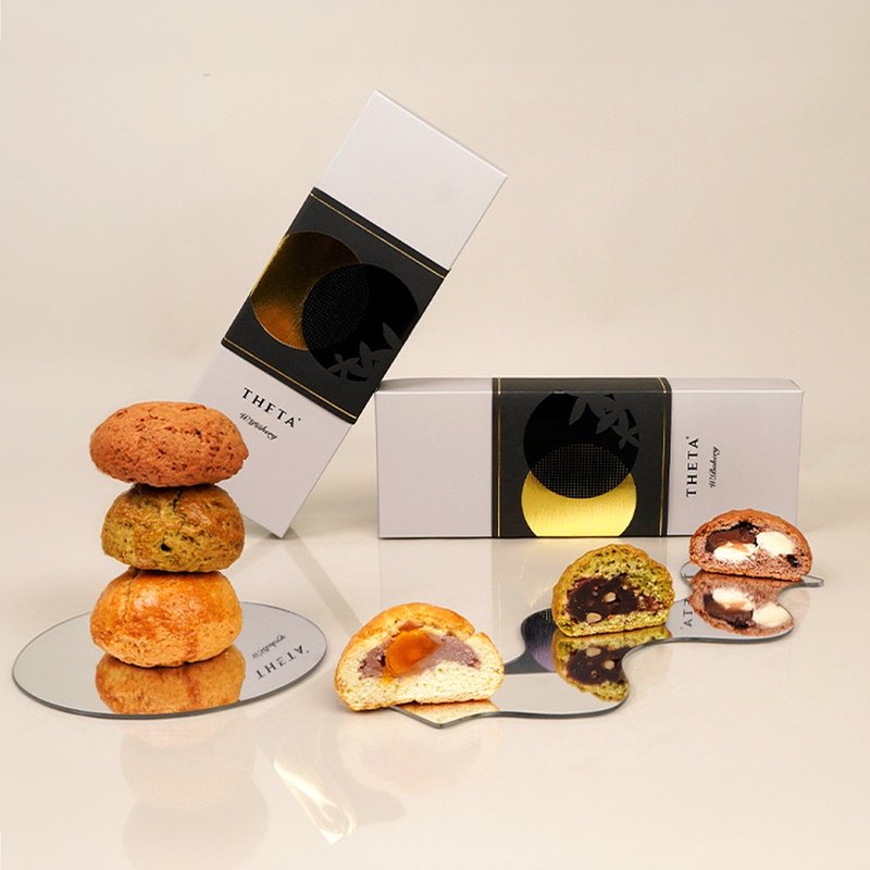 【Three Photos of the Full Moon】 Scone Festival Gift Box - Cake & Desserts - Other Materials Black