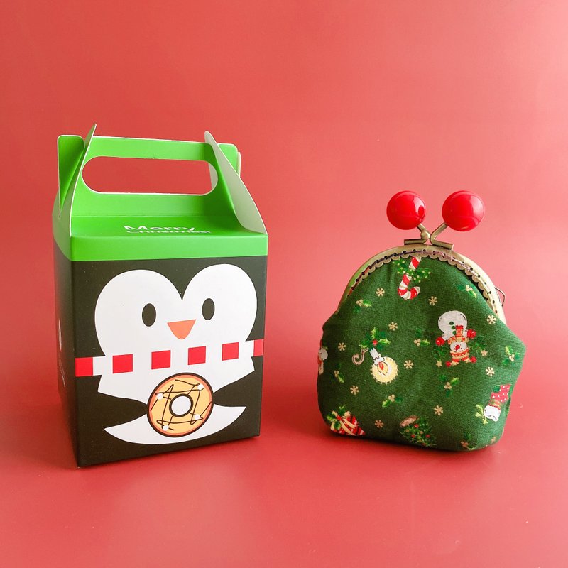 小彩虹糖果口金零錢包-聖誕夜/免費贈送耶誕包裝 - 散紙包 - 棉．麻 綠色
