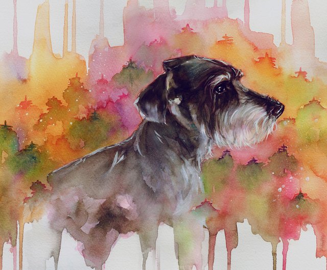 動物画、ペット画(本格水彩画) 絵画