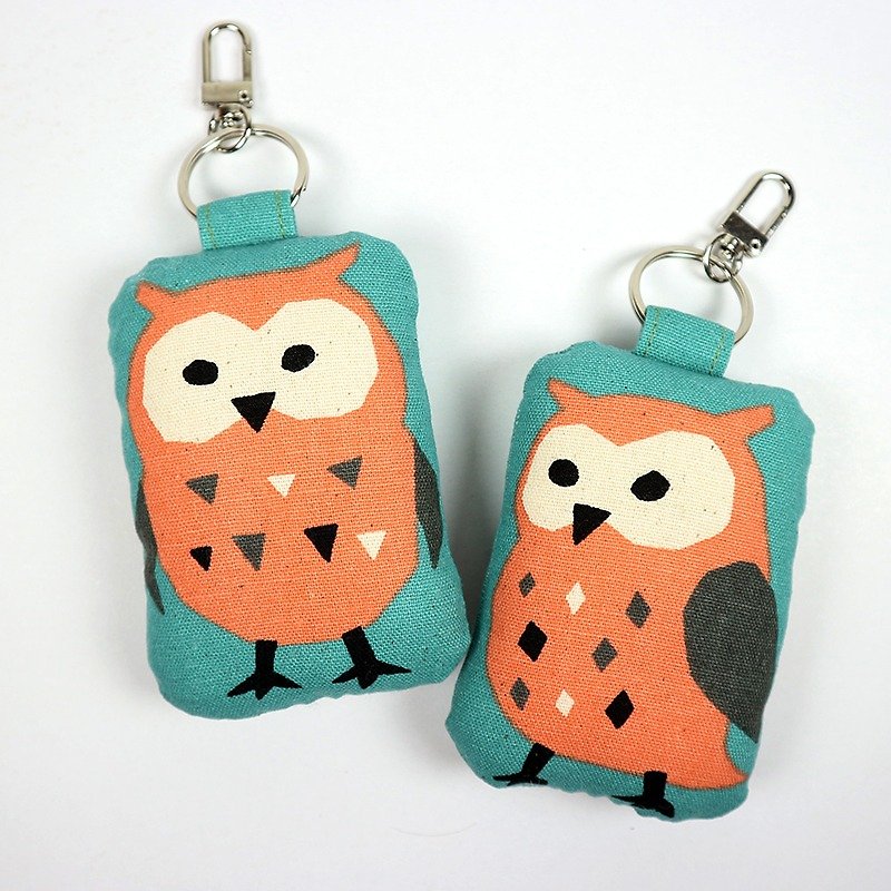 Double Sided Key Ring - Owl (Green) - Charms - Cotton & Hemp Green