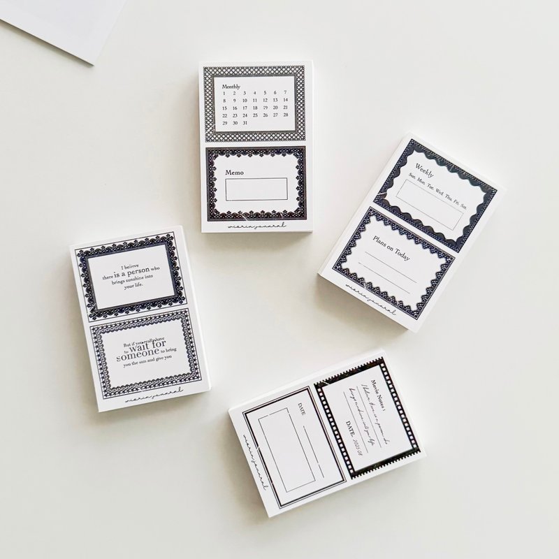black emotional lace frame scrapbook sticky notes - 便條紙/便利貼 - 紙 