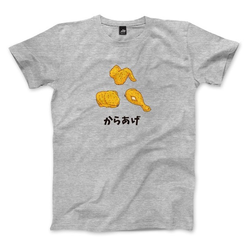 Fried Chicken - deep Linen ash - Neutral T-shirt - เสื้อยืดผู้ชาย - ผ้าฝ้าย/ผ้าลินิน สีเทา