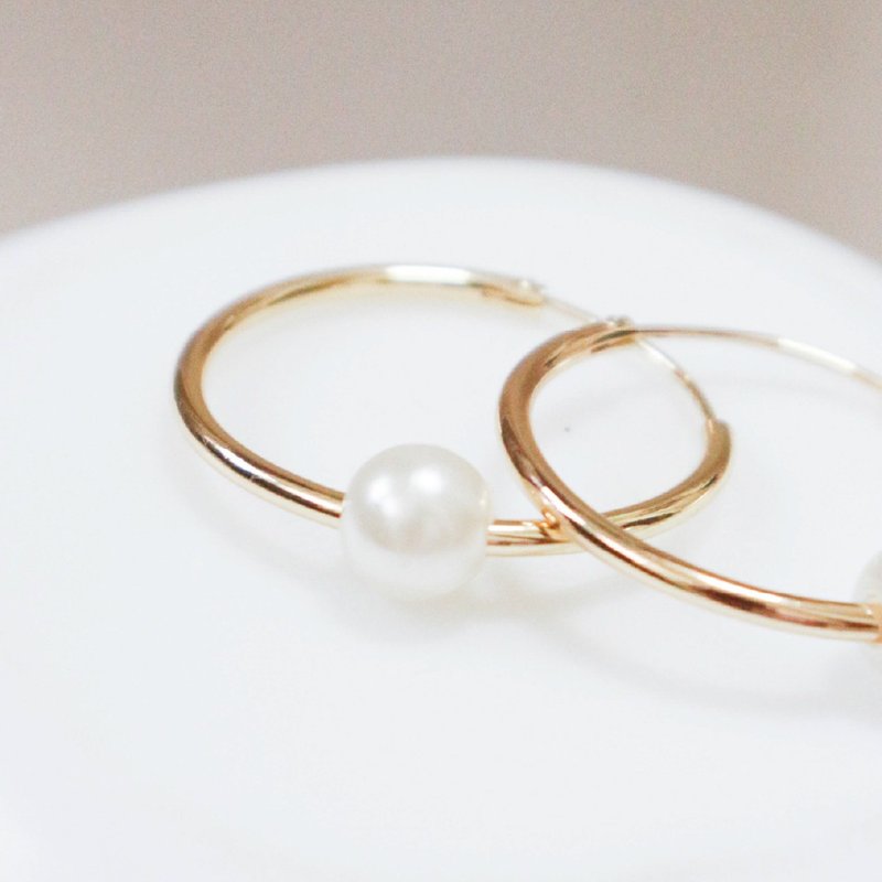 [Beautiful and simple] 14K alloy earrings | Christmas gifts for dates and parties - ต่างหู - โรสโกลด์ สีทอง