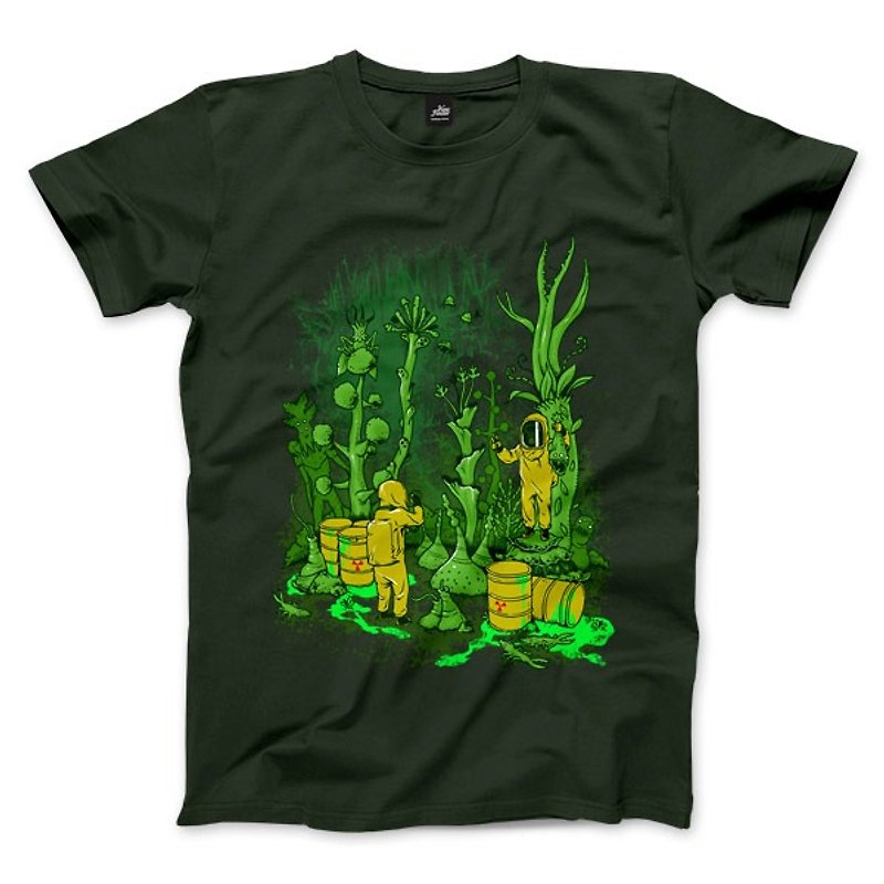 危機是輻 - 森林綠 - 中性版T恤 - 男 T 恤 - 棉．麻 綠色