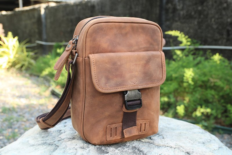 Square Toast Bag Crossbody Bag Side Backpack Messenger Bag 0076439 - Messenger Bags & Sling Bags - Genuine Leather 
