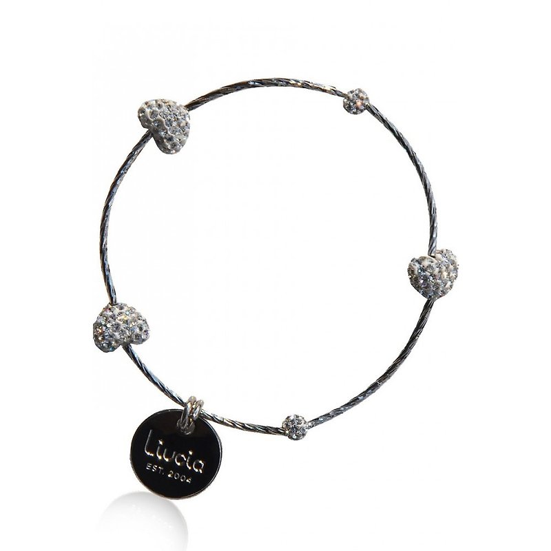 Aurelie Snow Coeur Swarovski Bracelet - Bracelets - Other Metals Silver