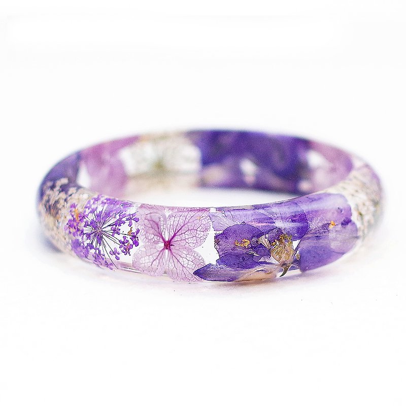 FlowerSays / Delphinium Real Flower Bracelet / Purple Collection / Eternal Flowe - สร้อยข้อมือ - พืช/ดอกไม้ สีม่วง