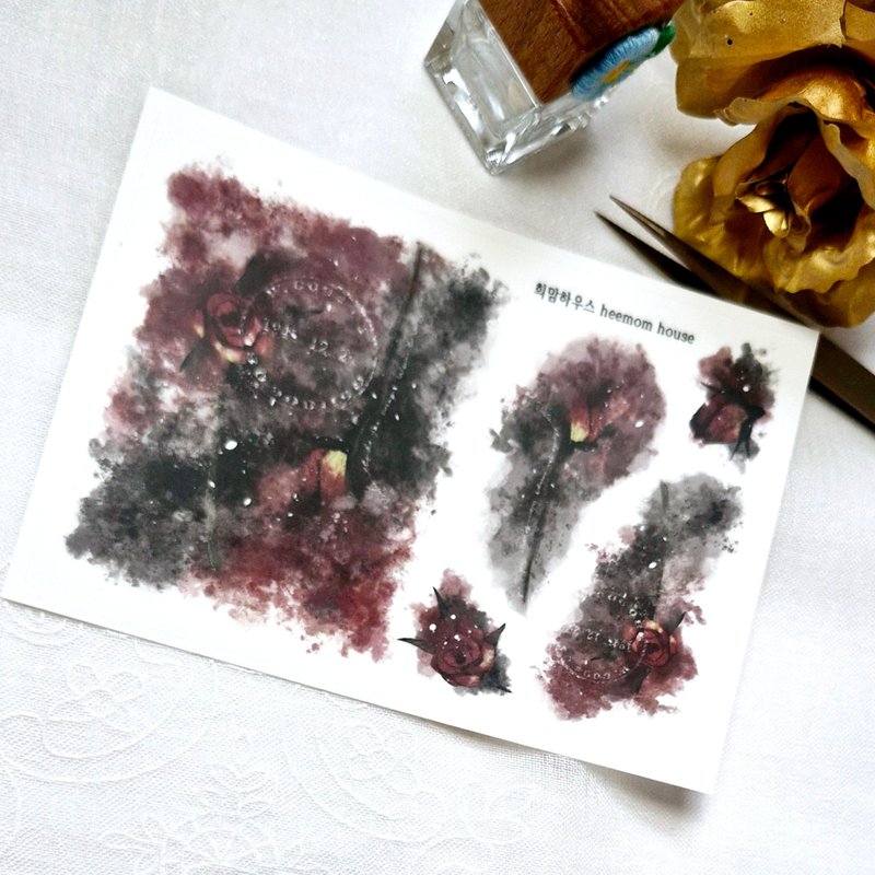 Gradient rose background sticker - 紙膠帶/和紙/PET - 紙 白色