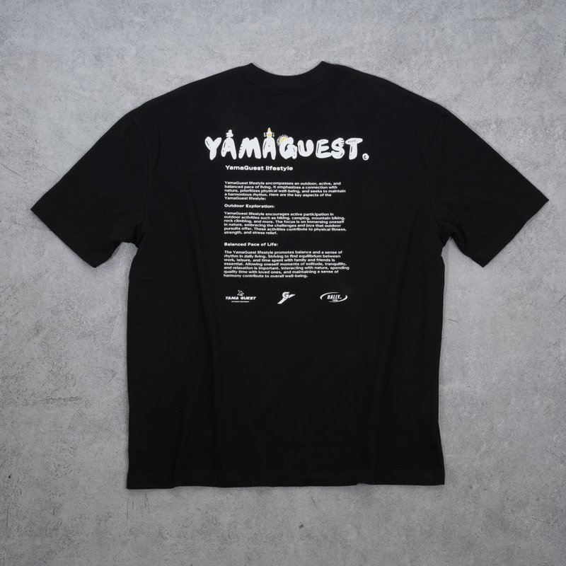 [Functional Design x Mountain Aesthetics] ST01 - YamaGuest T-Shirt (Black) - Unisex Hoodies & T-Shirts - Nylon Black