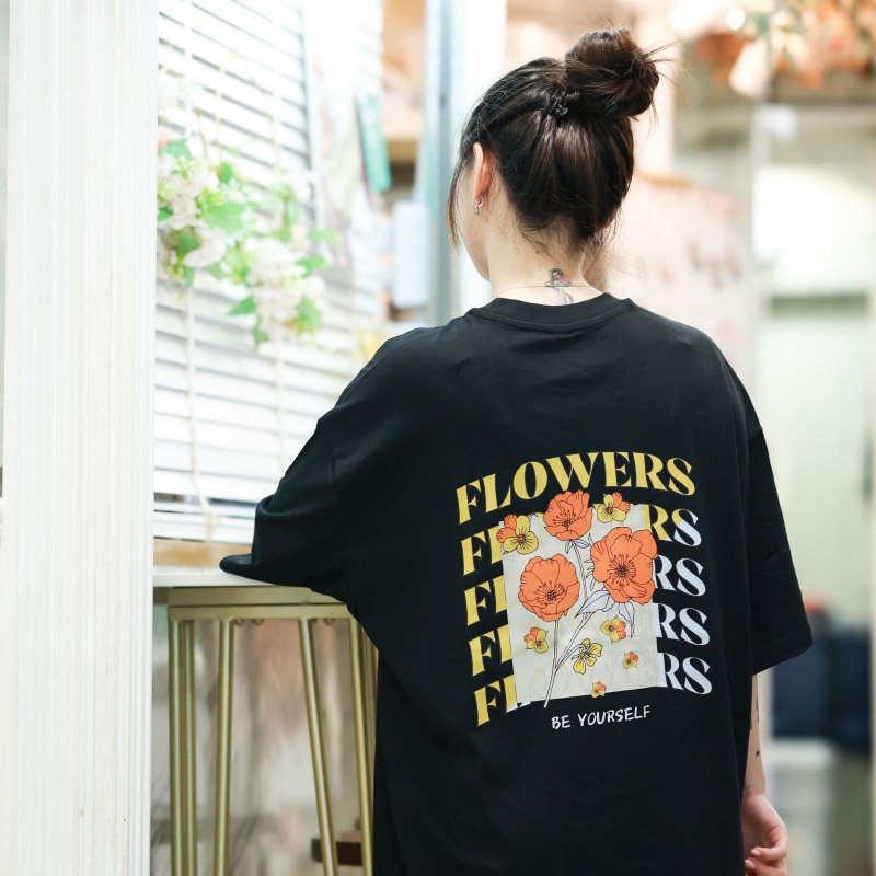 【CREEPS】Flowers 寬鬆重磅印花T恤 210g - 男 T 恤 - 棉．麻 多色