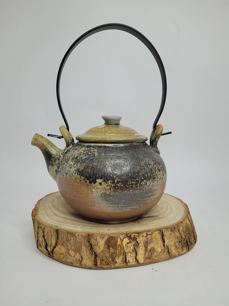 Copper-Handled Wood-Fired Porcelain Teapot - Teapots & Teacups - Porcelain Khaki