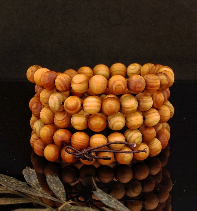 wood beads 108 pcs 8mm bracelet - Bracelets - Wood Brown