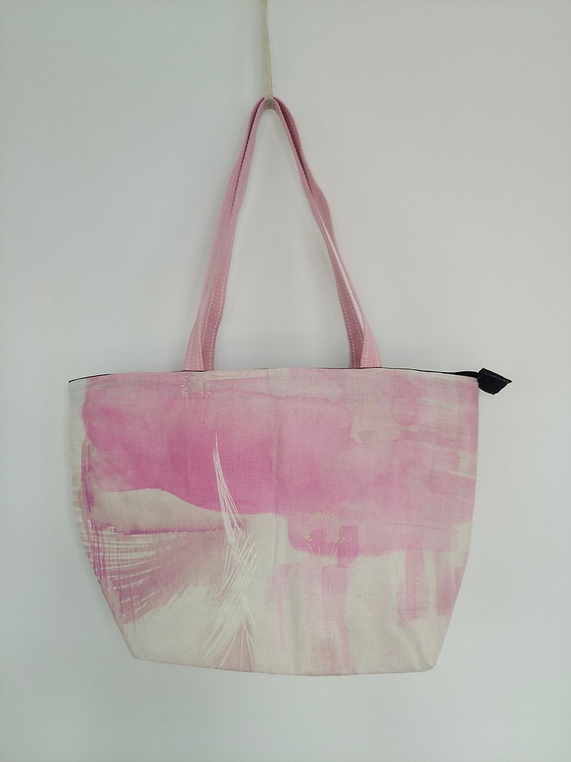 豔后_B-立體托特包-日本設計師系列 - 手提包/手提袋 - 棉．麻 粉紅色