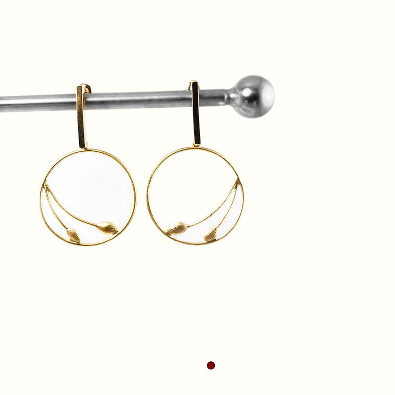 Minimalism - 【Tulips】925 Silver Earrings【New Year Gift】【flower】New Year Earrings - Earrings & Clip-ons - Precious Metals Gold