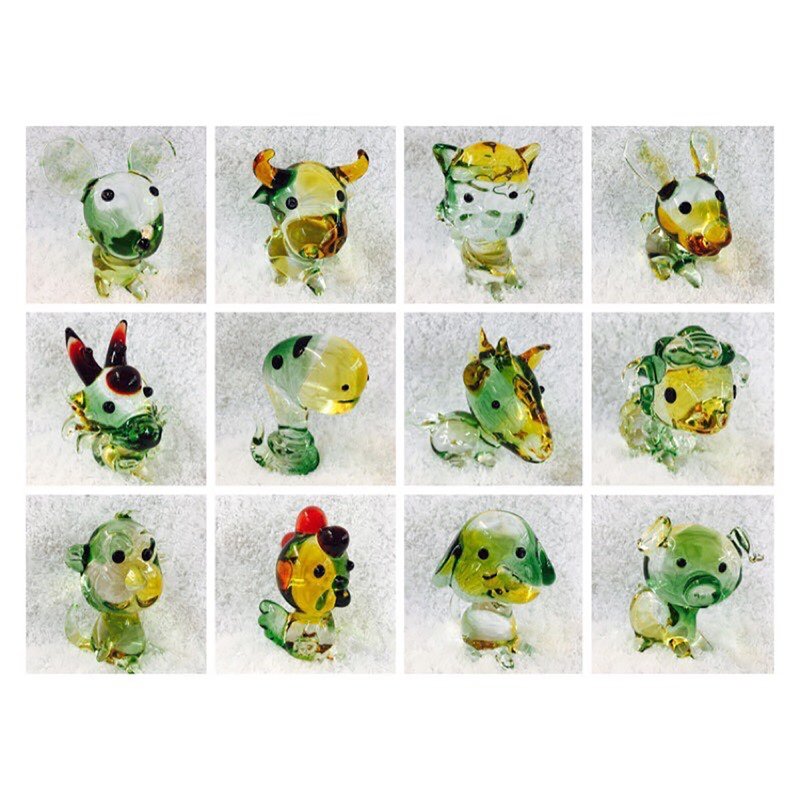 Crystal Glass Cute Big Head Series Zodiac - Items for Display - Glass 