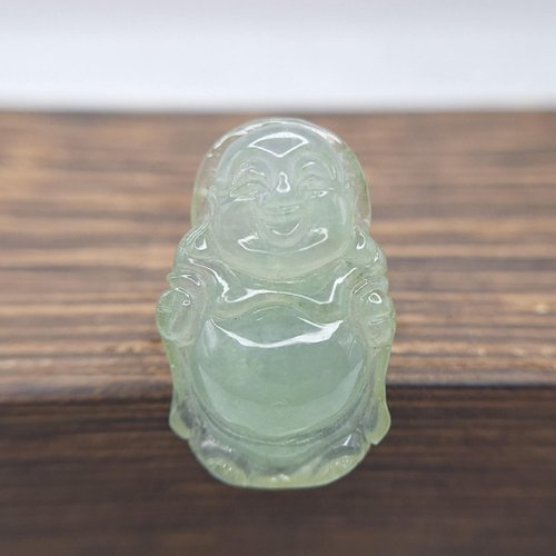 緣圓翡翠 老種起膠彌勒佛 佛公吊墜 | 天然緬甸玉A貨翡翠
