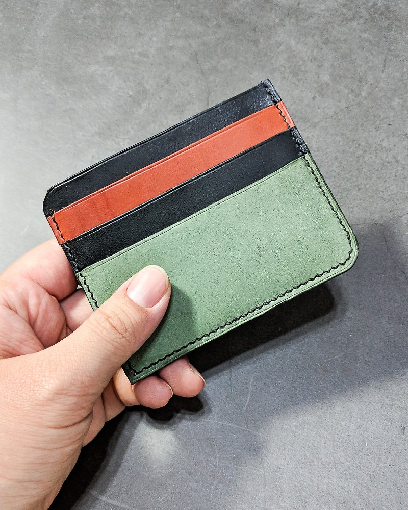 Play color series-leather minimalist card holder - Card Holders & Cases - Genuine Leather Green