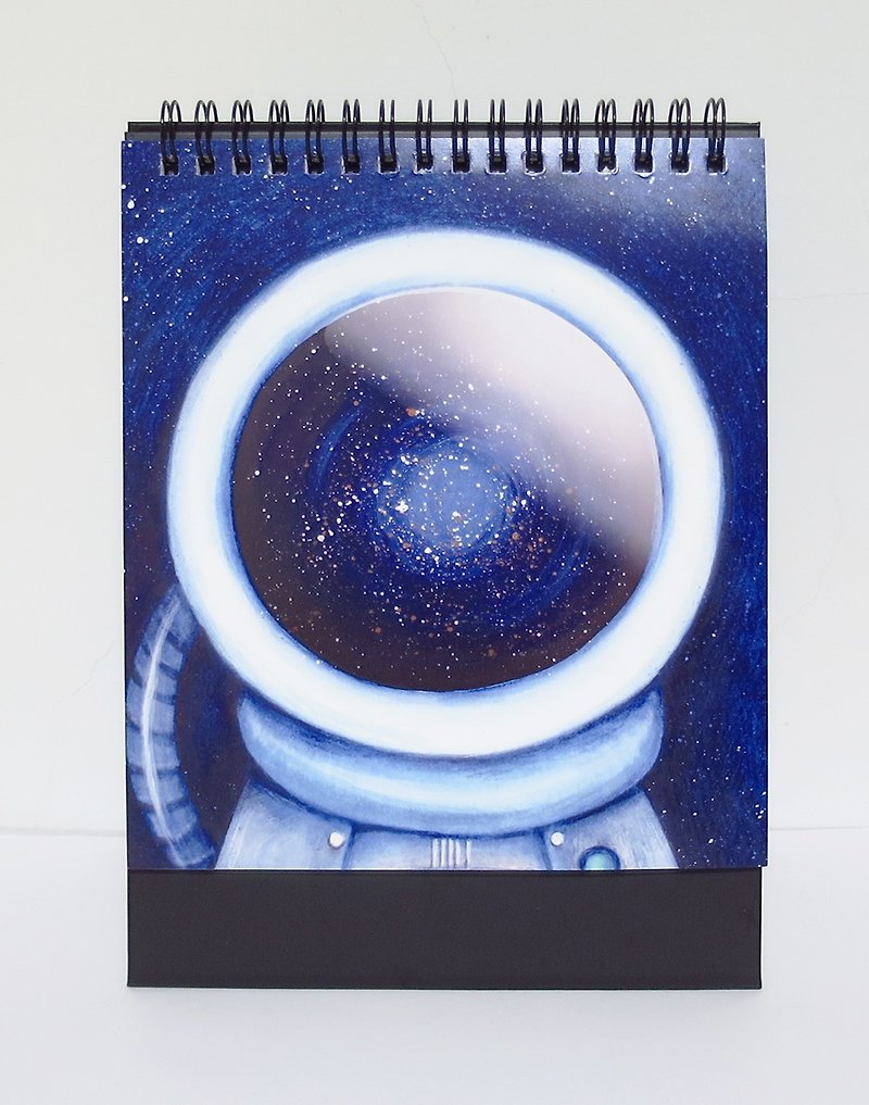 Spaceman desk calendar / date blank unlimited use time - ปฏิทิน - กระดาษ สีน้ำเงิน