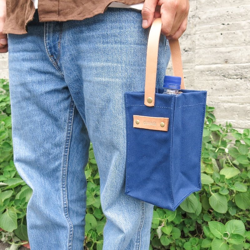 皮帆隨身帶、袋--海洋藍 飲料袋 可裝飲料、錢包 【改潮換袋】 - 杯袋/飲料提袋 - 防水材質 藍色