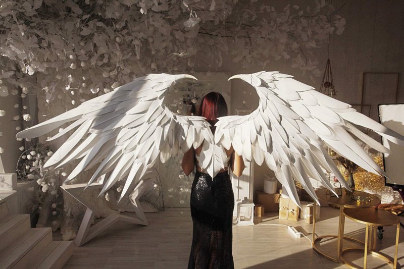 Large white Heaven Angel wings/transforming in 2 pose/Alita Battle Angel Cosplay - อื่นๆ - ไฟเบอร์อื่นๆ 