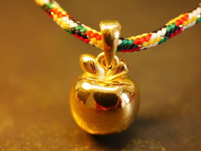 黃金墜子-蘋果金墜(平平安安)-純金9999(金蘋果) - 項鍊 - 24k 金 金色