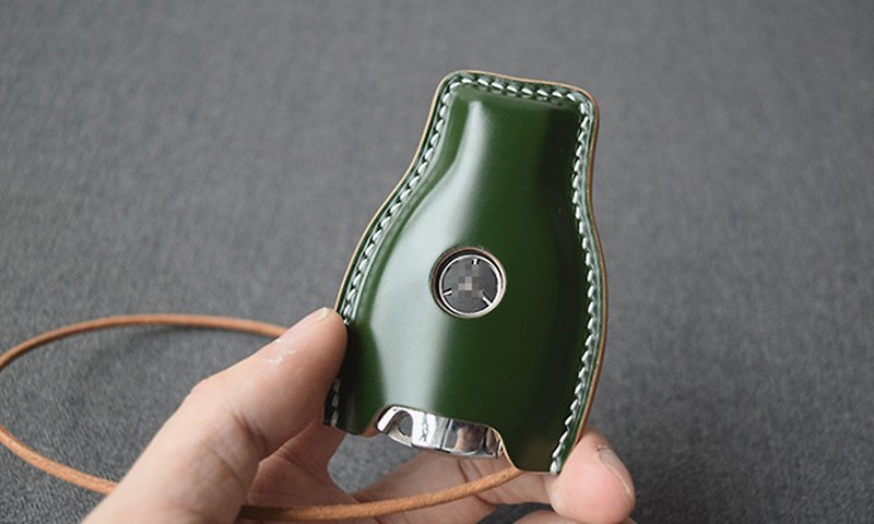 Suitable for Benz key cover Corduroy leather handmade GLC GLB GLS CLA SU a180 GLE GLA - ที่ห้อยกุญแจ - หนังแท้ หลากหลายสี