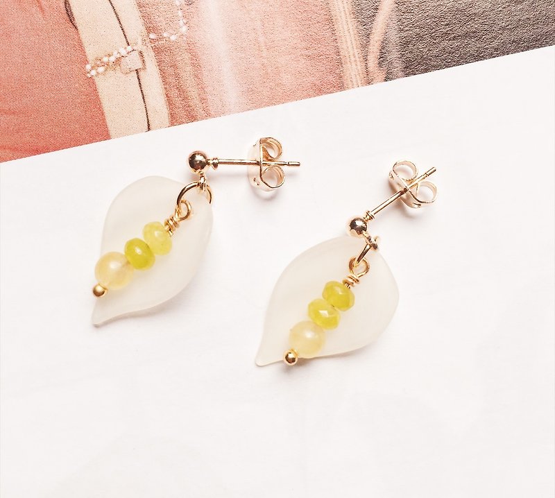 La Don - Yellow Petal Ear Pins / Ear Clips - Earrings & Clip-ons - Acrylic Yellow