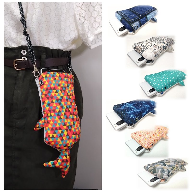 smartphone bag with a shoulder strap　　　whale shark　 shoulder bag - Messenger Bags & Sling Bags - Sponge Multicolor