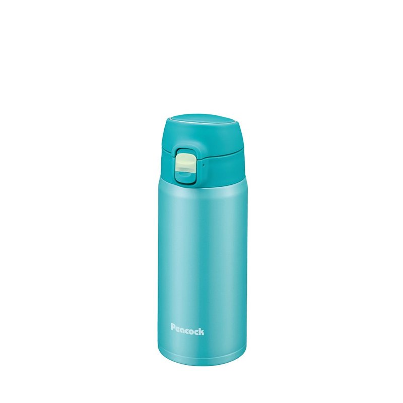 [Peacock] 400ML insulated cup/insulated cup with locking pop-up lid for direct drinking-Sunny Blue - กระบอกน้ำร้อน - สแตนเลส สีน้ำเงิน