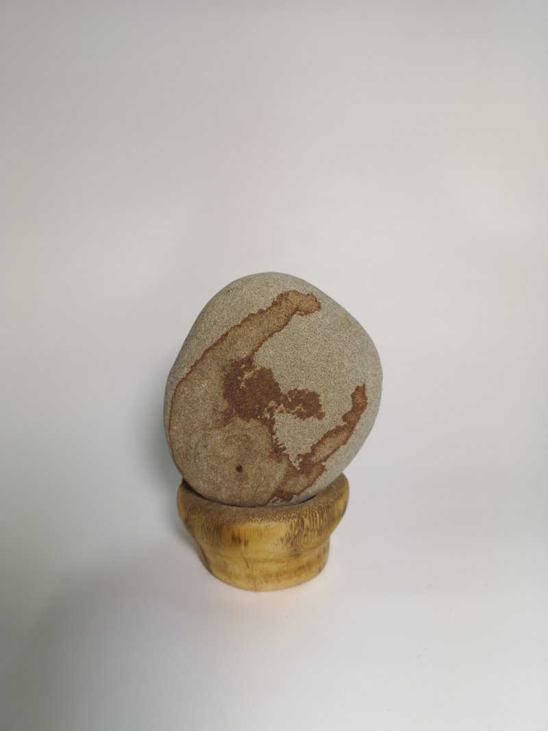 -恐龍蛋- 石頭藝品 原石擺飾 石頭擺飾品 手作藝品 石頭擺件 - 擺飾/家飾品 - 石頭 咖啡色