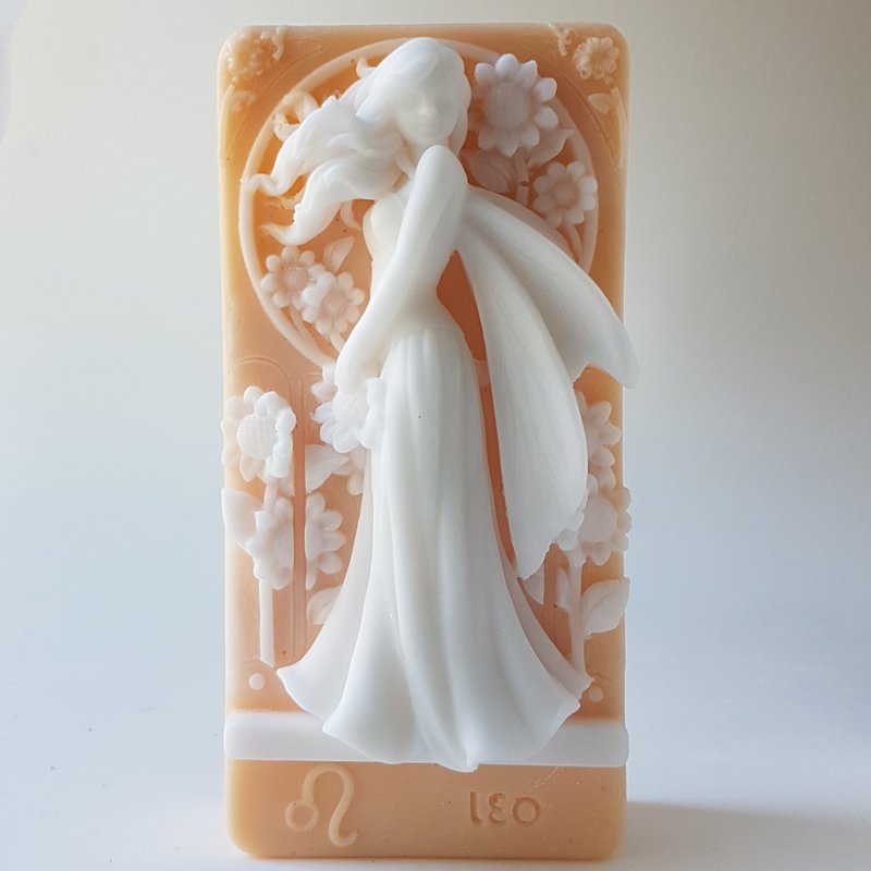 Zodiac Leo Fairy handmade soap scented with Pear and Freesia - สบู่ - วัสดุอื่นๆ สีส้ม