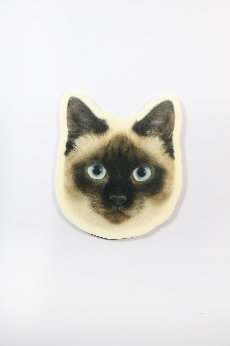 SUSS-日本Magnets可愛動物造型小杯墊(泰國暹邏貓)-現貨 - 杯墊 - 棉．麻 金色