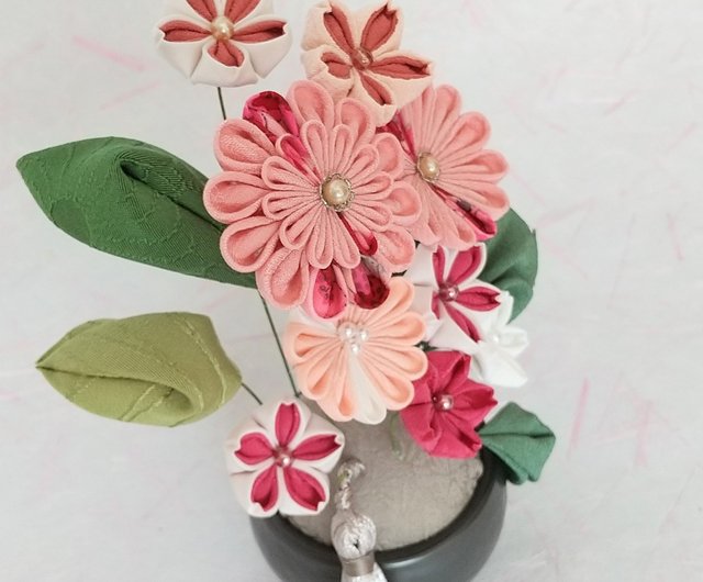 つまみ細工 フラワーリース 紫陽花リース2 ハンドメイド