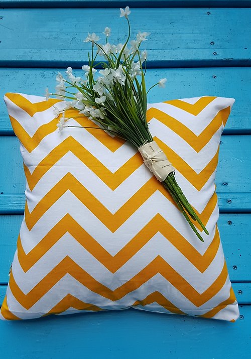 hazelnut 北歐風格黃色幾何圖案抱枕靠枕靠墊枕套