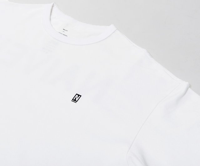 Wide version heavy pattern white short TEE - Shop NAIVEIL Men's T