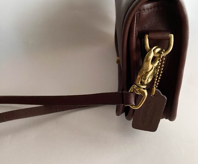Vintage Coach Bag Penny Pocket Bag in Brown Leather Crossbody 