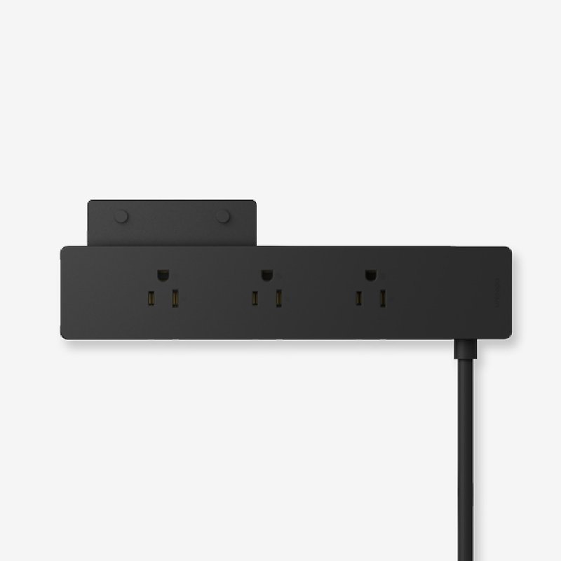 Unipapa organized extension cord black (with wall sticker back buckle set) 1.8m - Other - Plastic Black