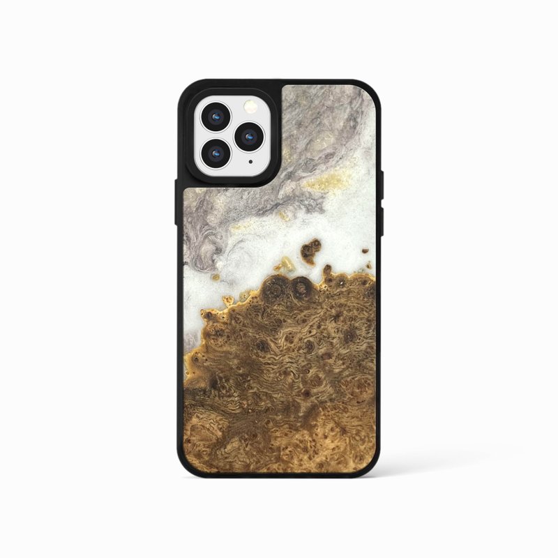 iPhone16ProMax epoxy wooden resin phone case - Wisdom I - Phone Cases - Wood Multicolor