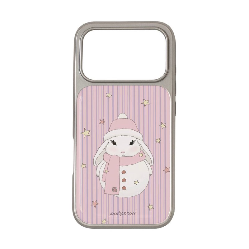 Snowman(strawberry) Silver Phone Case - เคส/ซองมือถือ - วัสดุอื่นๆ สึชมพู
