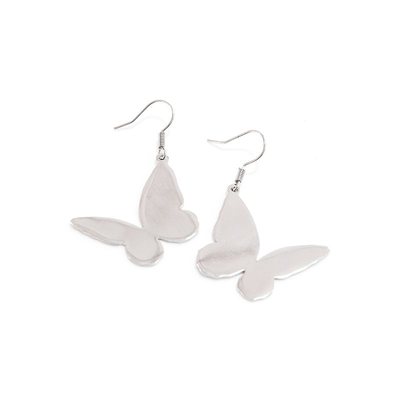 Cute butterfly earring - Earrings & Clip-ons - Copper & Brass Silver