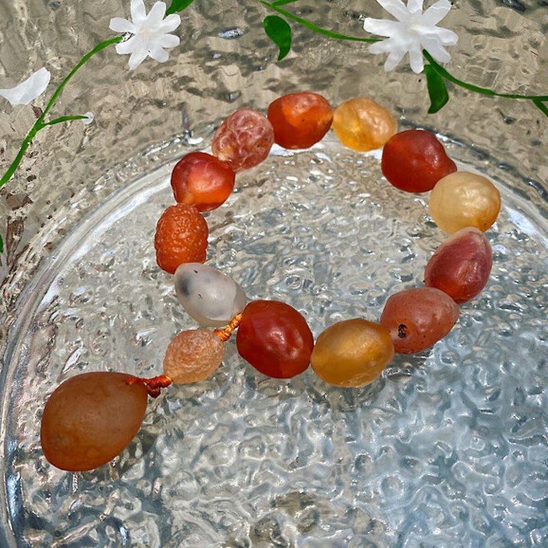 【Lost and find】Sale Natural Stone Gobi Agate Juice Candy Bracelet GB02 - Bracelets - Gemstone Red