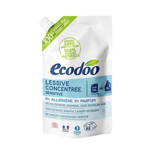 Ecodoo易可多 法國環保有機清潔劑 Ecodoo易可多 低泡沫環保洗衣精-低敏無香料1.5L(99次)