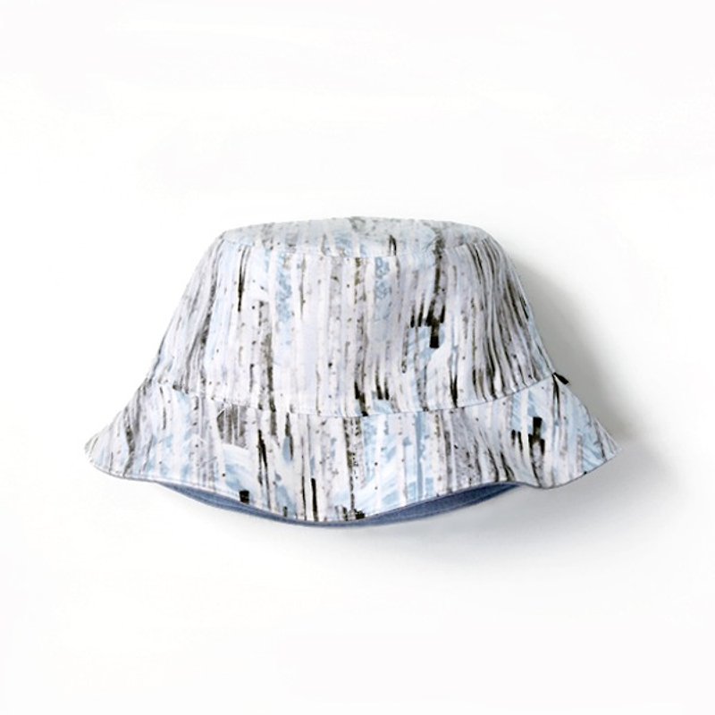 雪木紋雙面漁夫帽 - 帽子 - 棉．麻 白色